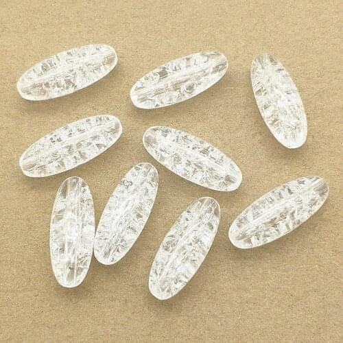 New Arrival! 32x13mm 150pcs Clear Acrylic Crack Egg Shape Beads For Hand Made Earrings DIY parts,Jewelry Findings & Components