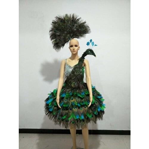 Feather clothing Stage performance catwalk carnival Headdress flower pubs party Mens wear womens clothing