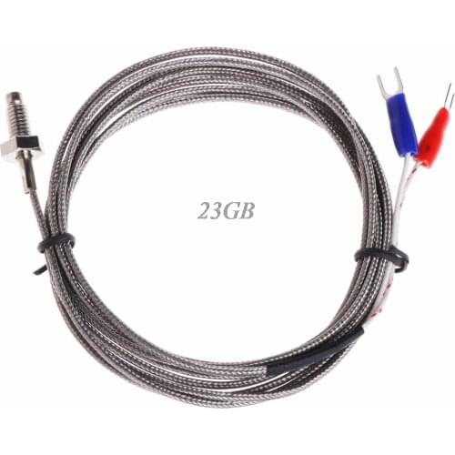 Thread M6 Screw Probe Temperature Sensor Thermocouple K Type Cable 2M 0 - 600 C M11