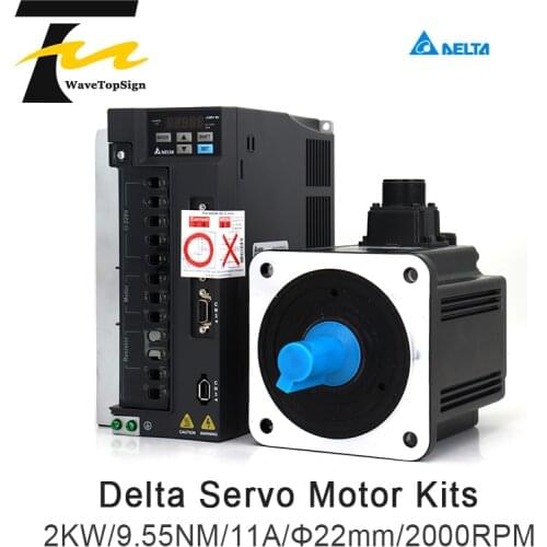 Delta 2KW Servo Driver ASD-B2-2023-B+ECMA-E21320RS/SS 9.55NM Motor Set Servo Motor+Servo Driver+3M Cable
