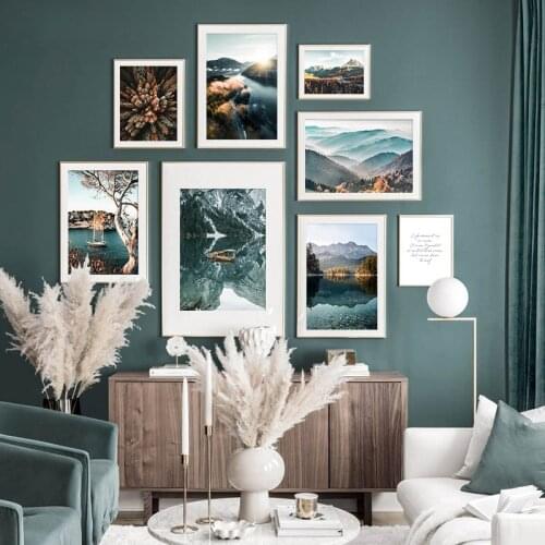 Nordic Print Poster Nature Scenery Canvas Painting Travel Photography Art Picture Forest Autumn Landscape For Wall Decor Picture