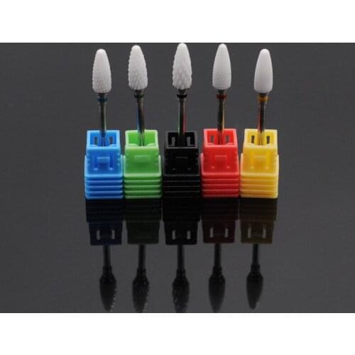 Dental Polishing Drill Burs Ceramic Nail Drill Bits Cuticle Clean Bur Rotary Milling Cutters Manicure Pedicure Tools White
