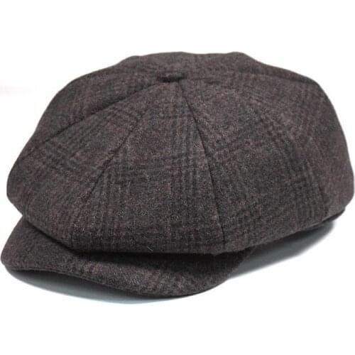 Vintage Wool Newsboy Caps Mens Herringbone Flat Caps Women Men British Painters Hats Soft Autumn Winter Caps Hats Casquette