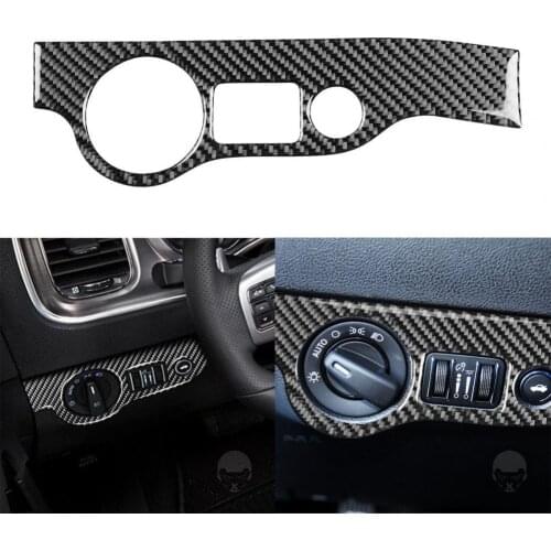 Carbon Fiber Interior Left Headlamp Radio Sticker for Dodge Charger 2011-2014