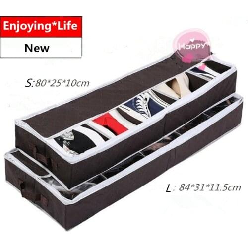 Shoes Storage Box Bins Wardrobe Zipper Organizer Drawers Shoes Boxes Bag Household Products Home Organization Accessories Items