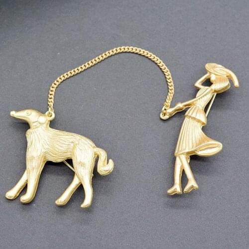Cute Dachshund Dog Brooches For Women Fashion Metal Crystal Enamel Animal Brooch Jewelry