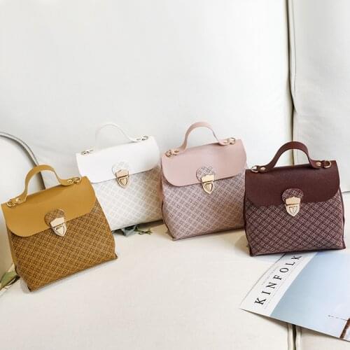 2021 Female Bucket Bag New Color Matching Floral Lock Single Shoulder Small Square Bag Mobile Phone Messenger Crossbody Bag