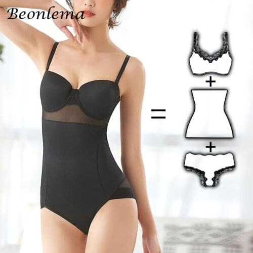 Women Slimming Bodysuit Shapewear With Push Up Cup Belly Compression Body Shaper Reducing Sexy Butt Lifter Underwear Invisible