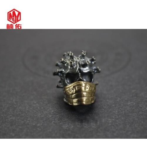 1PC EDC Paracord Beads Retro Brass Copper Oxide Umbrella Rope Cord Lanyard Pendants Knife Beads Outdoor Knife Accessories