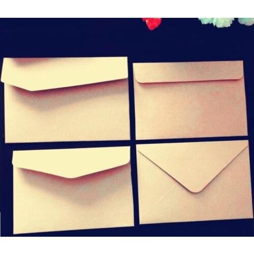 100pcs Vintage paper Envelope Side Flat Leather Invitation Letter wedding Gift packaging envelopes for invitations kraft buste