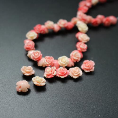 20pcs/Lot 10mm 12mm Camelia Double Colored Artificial Coral Beads Multi-Color for Jewelry making Bracelet DIY accessoires