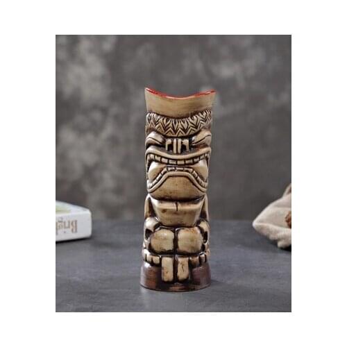 2021 Hawaii Tiki Mugs Cocktail Cup Beer Beverage Mug Wine Mug Ceramic Easter Islander Tiki Cup
