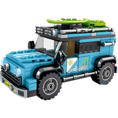 2021 Series Sandy Beach Camp Off-Road SUV High-Tech Supercar Race Car Sports Building Blocks Bricks Kits Classic Model
