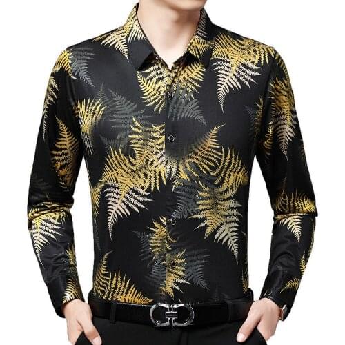 2021 Designer Fashion Long Sleeve Mens Clothing Luxury Print Hawaii Shirt for Men Shirts Vintage Streetwear Jerseys Dress 1112