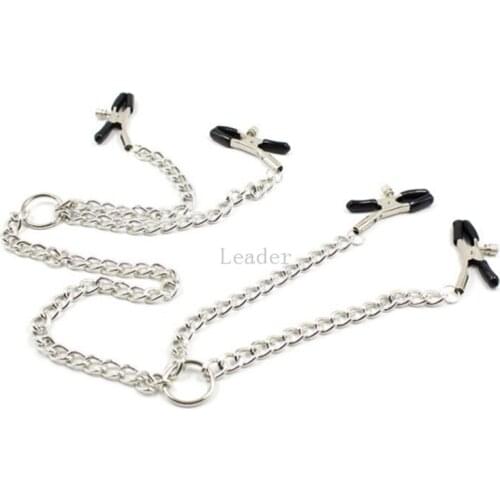 4 Metal Nipple Clamps With Chains Nipple Clips Sex Products Clamps Nipple For Woman BDSM Adult Game Vagina Clip SP0086