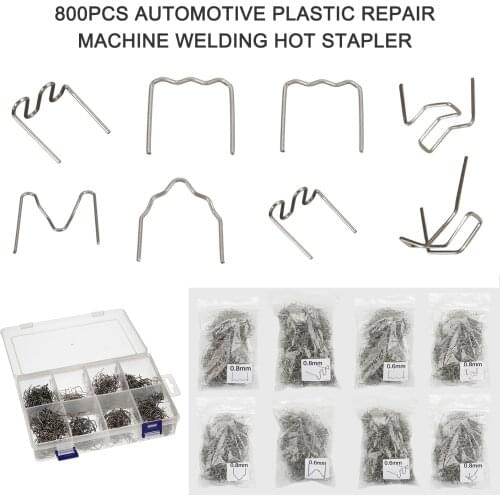 800PCS Automotive Plastic Repair Standard Pre Cut Wave Staples Bumper Bodywork Repair Machine Welding Hot Stapler All Cars