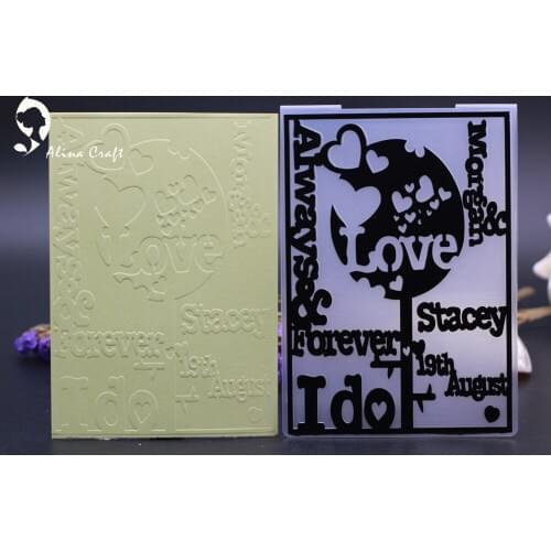 AlinaCraft PLASTIC EMBOSSING FOLDER love marry heart scrapbook album card gift packing decoration cutting dies paper craft