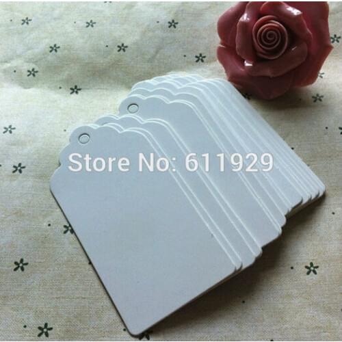 Free shipping 300 pcs a lot 4.5x9cm blank white paper hang tag/cake gift price tags/clothing hang tags/labels/DIY tags/cards
