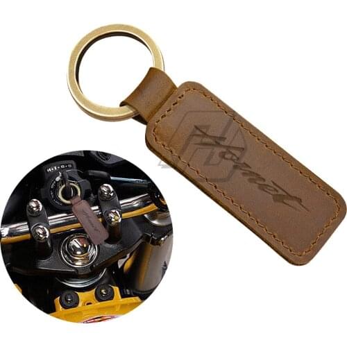 Motorcycle Keychain Cowhide Key Ring Case for Honda Hornet Key CB1000R CB250F CB600F CB900 etc