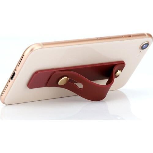 Phone Finger Holder Push Pull Finger Stand Grip Silicon Ring Wrist Band Strap Universal Cellphone Buckle