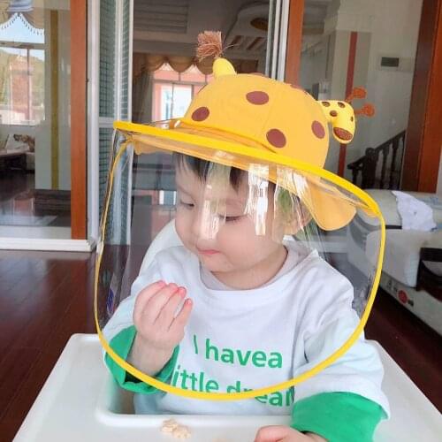 Baby Infant Boy Sun Hat Summer Children Kids Bucket Cap Eye Face Shield Protection Mask Removable Anti-saliva Shade Cover Visage
