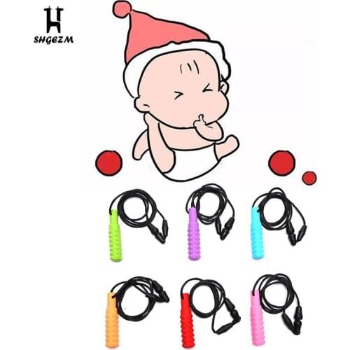 Kids Silicone Teether Kids Chew Necklace Sensory Chewy Pendant Oral Motor Toys Therapy Tools For Autism Special Needs