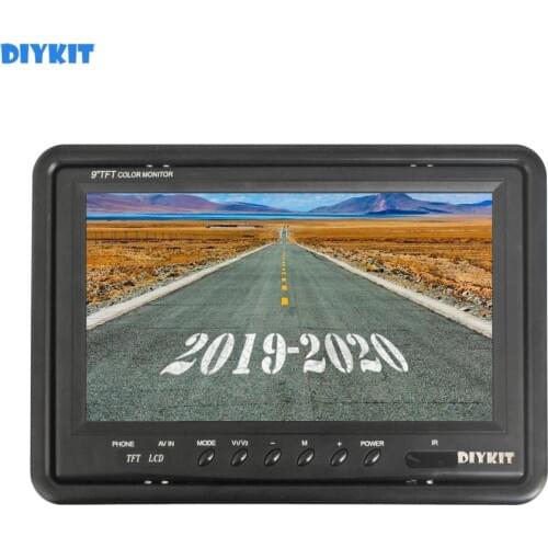 DIYKIT 9 inch TFT LCD Car Monitor Display Car Reverse Rear View Monitor Screen with BNC / AV Input Remote Control DVD VCR