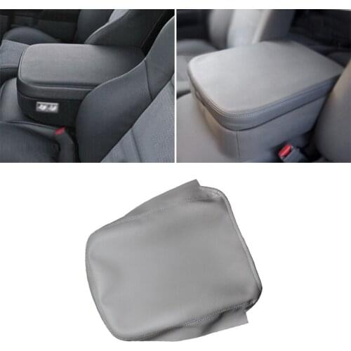 For Dodge Ram 2002 2003 2004 2005 2006 2007 2008 Microfiber Leather Car Armrest Center Console Lid Cover Trim Gray