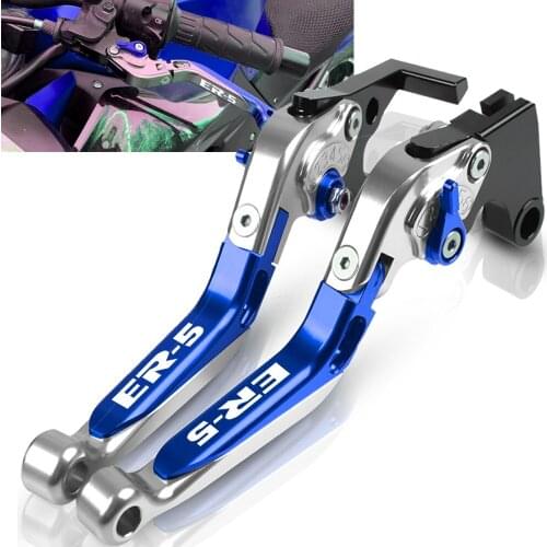 For Kawasaki ER-5 2004-2005 Motorcycle Accessories CNC Adjustable Extendable Foldable Brake Clutch Levers ER-5 Logo 04 05