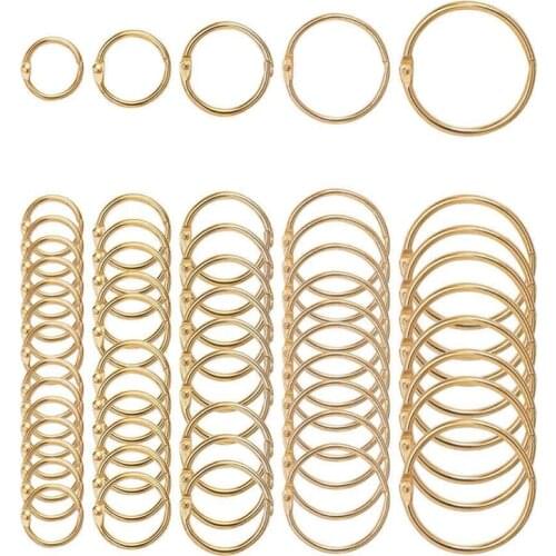 5Pcs Metal Notebook Rings Gold Binder Hinged Ring School Loose Leaf Opening Circle Hoops For Scrapbook Album Office Binding Ring