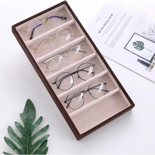 6 compartments sunglasses storage box Fashion glasses case Simple glasses case Glasses display props Jewelry storage box