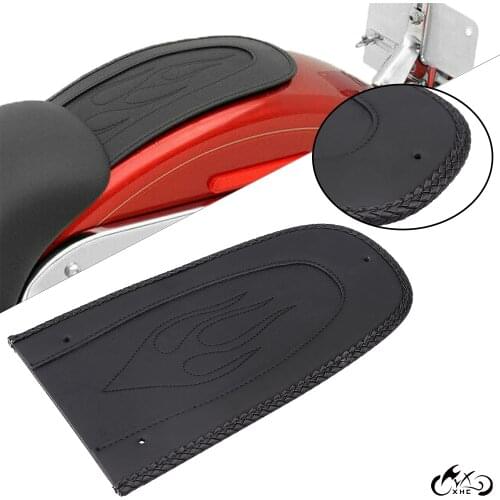Black Flame Stitch Leather Rear Fender Bib Solo Seat For Harley Road Glide FLTRX Electra Glide Classic FLHTC Ultra Limited FLHTK