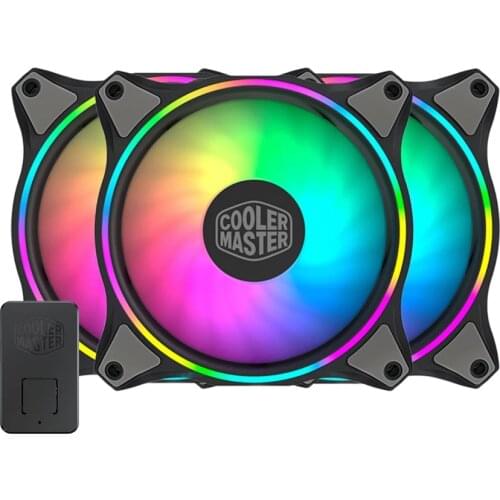 Cooler Master MF120 HALO ARGB/ 3 in 1 kit 12cm dual loop addressable RGB lighting 5V/3PIN computer case CPU cooling fan