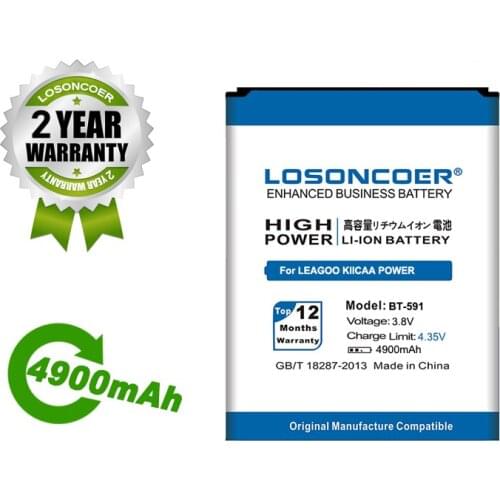 LOSONCOER Battery 4900mAh BT-591 Battery For LEAGOO KIICAA POWER Mobile Phone Battery