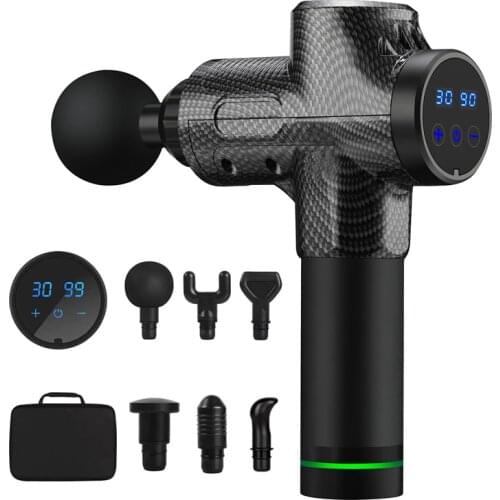 New LCD Display Massage Gun Rechargeable Deep Tissue Percussion Muscle Massager for Pain Relief Handheld Electric Body Massager