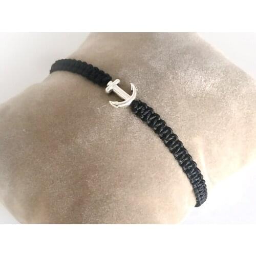 Sailor bracelet. macrame hand-knitted bracelet with anchor figure. in different colors