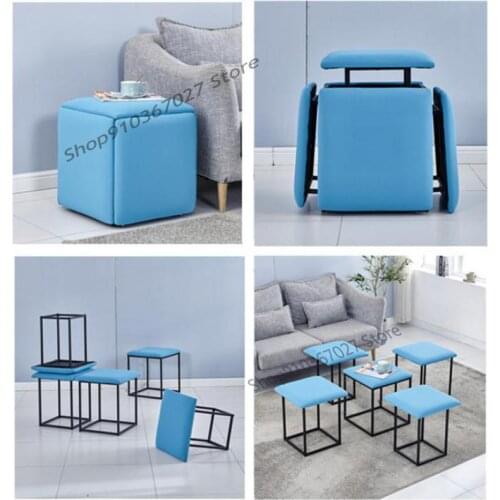 Multifunctional combination stool storage storage shoe replacement stool creative Rubiks cube sofa stool becomes five artifacts