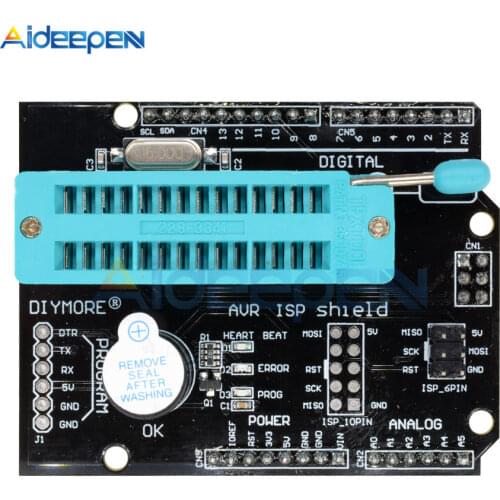 AVR ISP Shield Burning Bootloader Expansion Board Module Programmable Atmega328P Module With Buzzer LED Indicator for Arduino