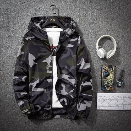 Autumn Men Jackets Hooded Long Sleeve Zipper Camouflage Lightweight Coat Army Tactical Military Jackets Men Clothing 2021 New
