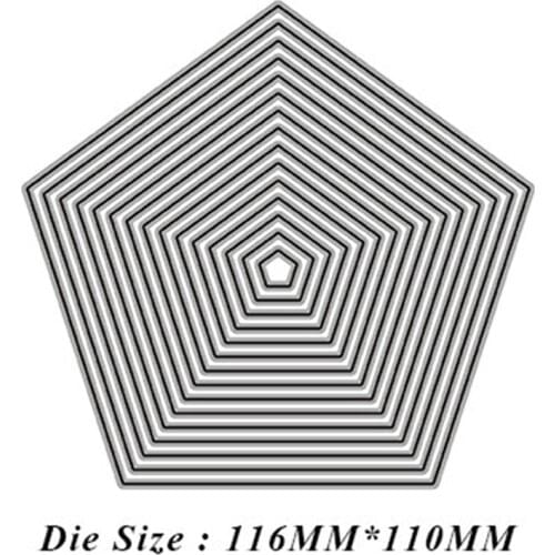 116*110mm Laced Pentagon Frame Set Metal Cutting Dies for Scrapbooking DIY Photo Album Card Making Decorative Stencil dies cuts