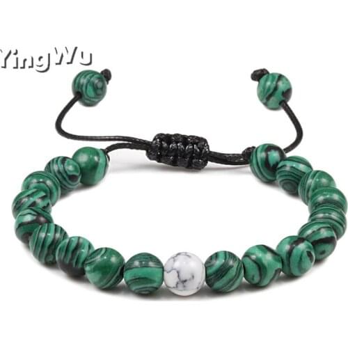 Braided 8mm Beads Bracelet Natural Turquoises Stone man women Yoga Meditation Braclet Armband Couple Adjustable Gift Wholesale