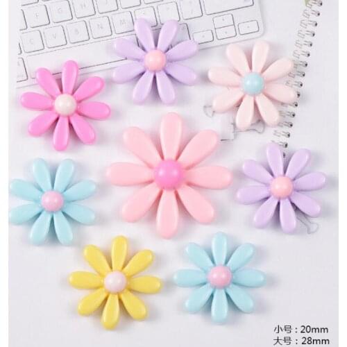 Resin Flower Beads Flatback DIY Accessory Cabochons Embellishment for Jewelry Making Scrapbooking Craft