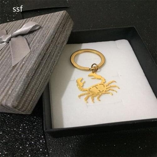 Custom stainless steelTwelve Constellation Zodiac animal Letter Alphabet key ring Fashion Creativity European key ring Jewelry