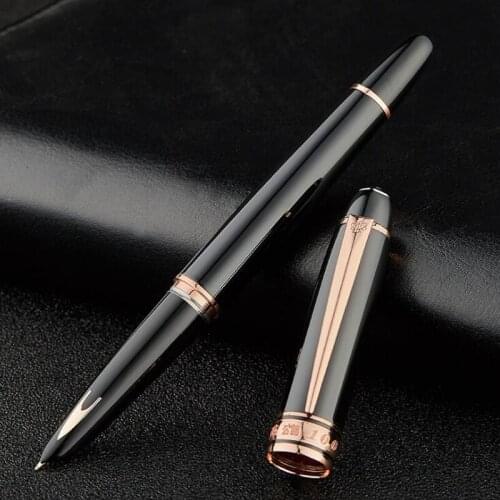 Luxury Metal Hero 100 Fountain Pen Set Box Labeling Arrow Black 14K Gold Nib Stationery Office School Supplies Writing Gift
