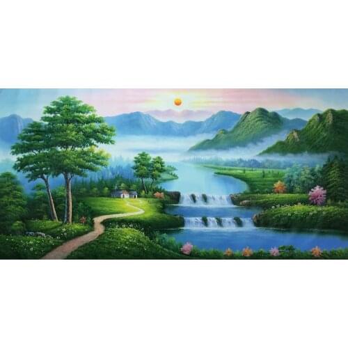 Hand Painted Modern Oil Painting on Canvas Chinese-style landscape painting Canvas Painting Wall Art Picture for Home Decoration