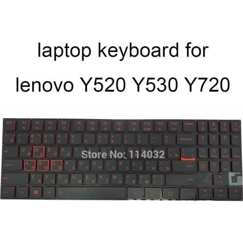 Backlit Russian keyboards for lenovo Y520 Y720 Y530 Y520-15 Y520-15IKBA 80WY RU black keyboard red keys no frame with light