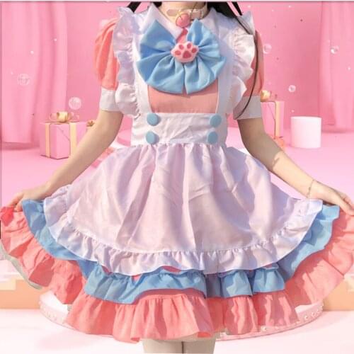 Sannian Women Dress Spring And Summer New Pink Maid Outfit Everyday Cute Lolita Party Womens Clothes Lolita Suit Dresses