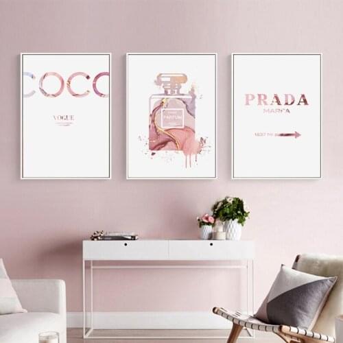 Scandinavian Pink Wall Art 3Panels Decoracion Habitacion Nina Cuadros Girls Room Decor Pictures Printed Canvas Painting Unframed