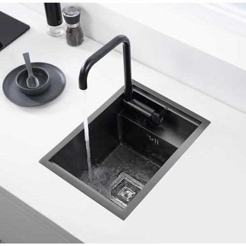 Hidden Stainless Steel Black Bar Sink Hand-Single Sink Island Small Basin infront window Balcony Sink Hidden
