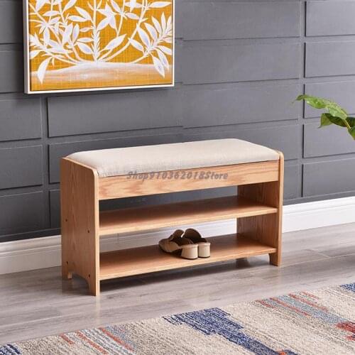 Solid Wood Shoe Changing Stool Household Shoe Stool Type Shoe Cabinet Shoe Rack You Can Sit At The Entrance On The Shoe Stool